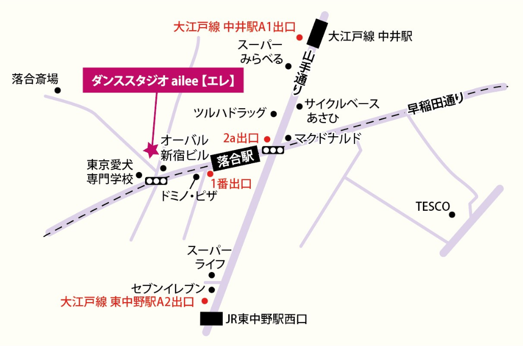 スタジオailee周辺の地図